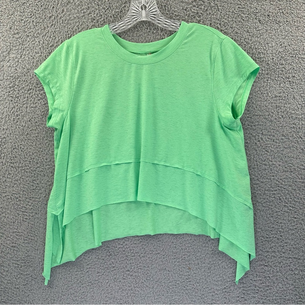 Free People Movement Tempo Short Sleeve Tee Neon Green Women's Medium
